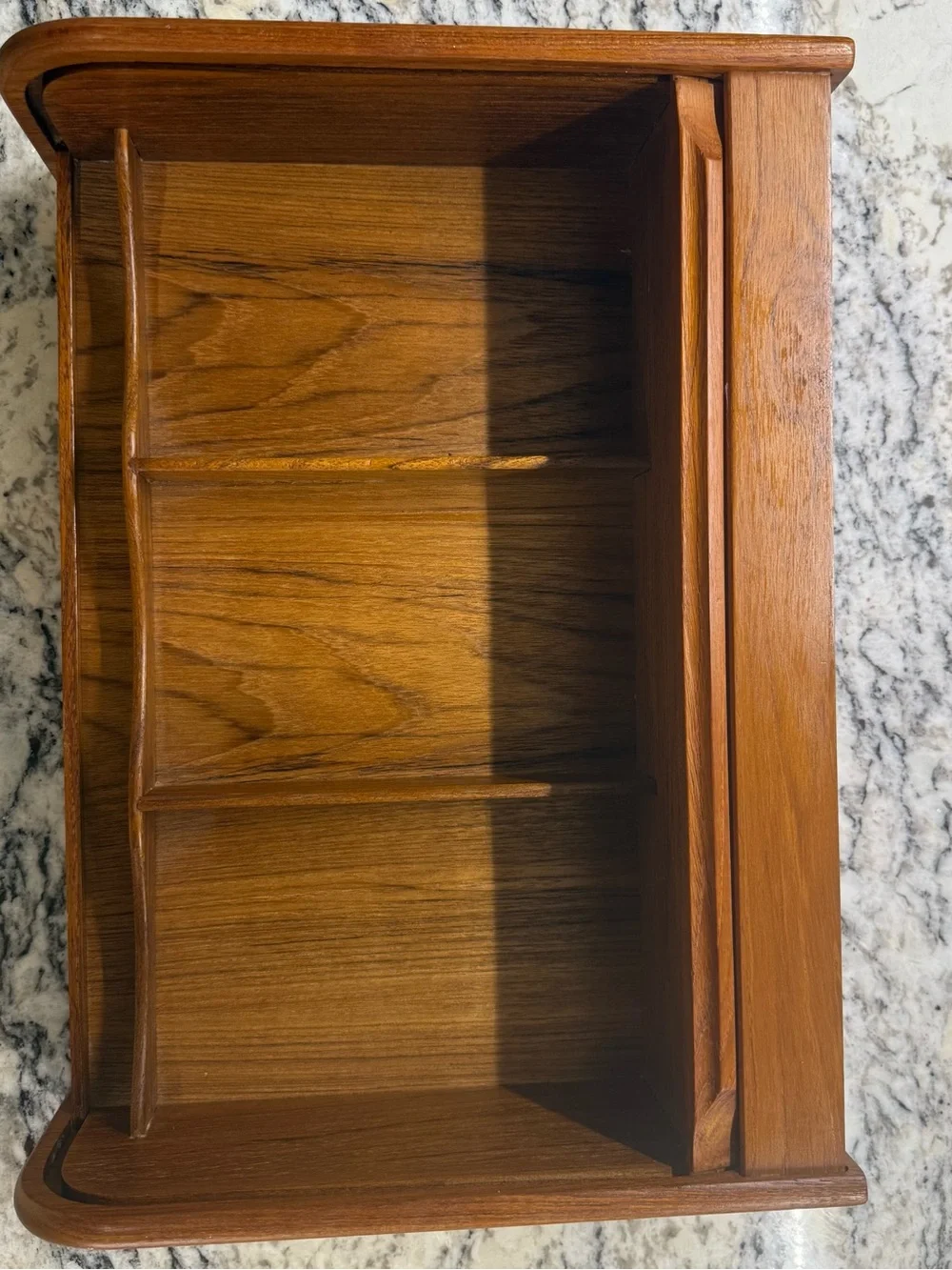 VTG Oak Wood Tambour Roll Top Desk Organizer Mail Sorter ALS Industries MCM